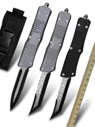 Купить Military Survival Tactical Knives Front Automatic Knife 440C Steel OTF Camping Outdoor Hunting Knife Skinning Fixed Blade Pocket Combat EDC Tools