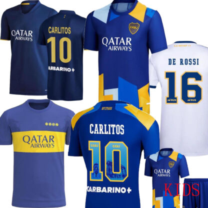 Купить 2021 Boca Juniors Soccer Jerseys for Men Kids kit Fans Player version 4th Away Blue Japan 115th Anniversary Tevez Maradona Football shirt