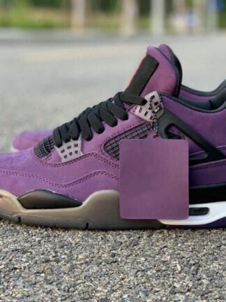 Купить Good Quality 4 Purple Black Man Basketball Designer Shoes IV Suede Cactus Jack Fashion Sport Sneakers With Box