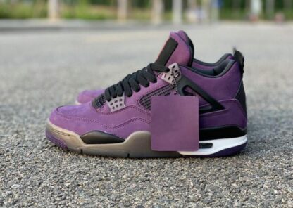 Купить Good Quality 4 Purple Black Man Basketball Designer Shoes IV Suede Cactus Jack Fashion Sport Sneakers With Box