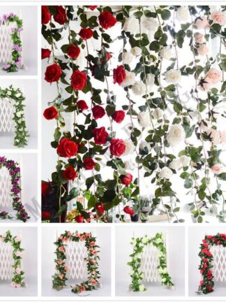 Купить 2.2m Artificial Flower Vine Fake Silk Rose Ivy Flower for Wedding Decoration Artificial Vines Hanging Garland Home Decor