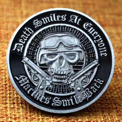 Купить 50pcs Non Magnetic Souvenir Craft United States Corps Marine Soldier skull Bronze Plated Challenge Military Coin