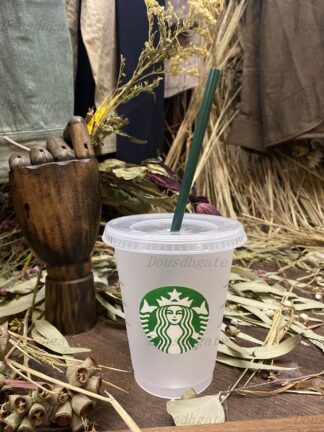 Купить 5pcs Good quality Quality Starbucks 16 oz /473ml plastic cups reusable transparent flat cup with column lid sippie cup Bardian
