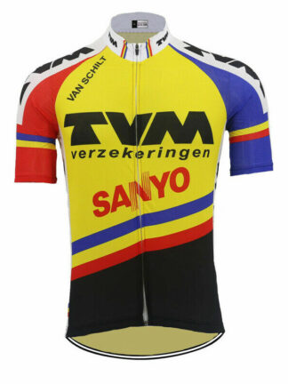 Купить 1991 TVM SANYO Cycling Jersey Short Sleeve Bike Jerseys