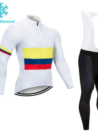 Купить Men's 2021 Fleece Bike Jersey Cycling Bib Pants Set Thermal Jacket Brace Tights Or Spring and Autumn