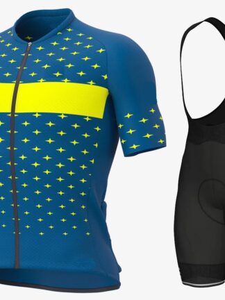 Купить 2021 Women Blue Cycling Jersey And Bib Shorts Set Anti UV
