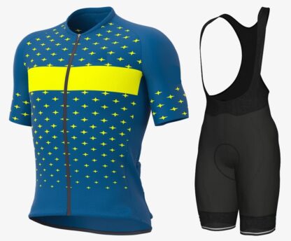 Купить 2021 Women Blue Cycling Jersey And Bib Shorts Set Anti UV