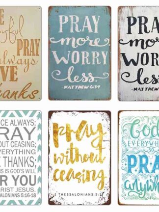 Купить Church Pray Every Day Retro Metal Tin Signs Plate 20x30cm Vintage Poster for Home Decoration Believer Bedroom Wall Decora