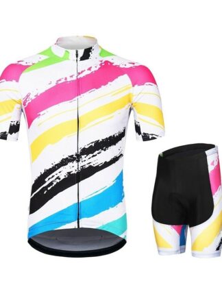 Купить 2021 Cycling Clothing Set Short Sleeve Jersey Bicycle Shirts Suits Padded Bike Shorts