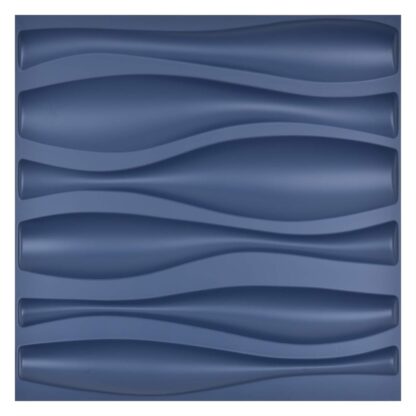 Купить Art3d 50x50cm 3D Plastic Wall Panels Stickers Soundproof Wave Design Navy Blue for Living Room Bedroom TV Background (Pack of 12 Tiles 32 Sq Ft)