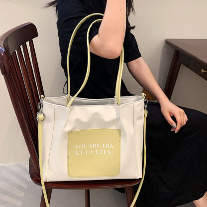 Купить 2021 new Pu leisure Women's bag fashion tote bags contrast color messenger student one shoulder handbag