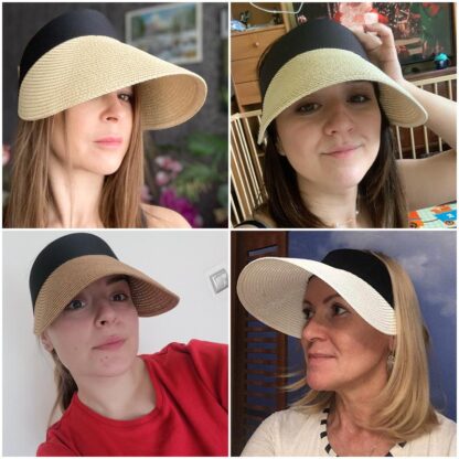 Купить New Fashion Wide Brim Hats 2021 Magic Tape Panama Women Straw Hat Empty Top Women's Summer Sun Protection Outdoor Sports Fishing Beach