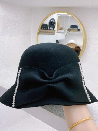 Купить Stingy Brim Hats Korean Fashion Dome Hat Autumn Winter Style Fisherman For Women Fedora Cap Ladies Black Top Cape Gorros