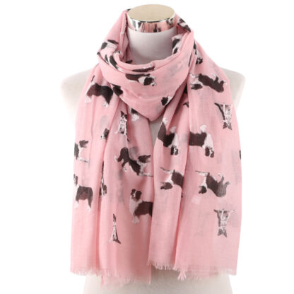 Купить New Fashion OLOME Fashion Cute Dog Scarf Women Hijab White Black Animal Print Scarves Shawl Foulard Stoles Ladies Hijab