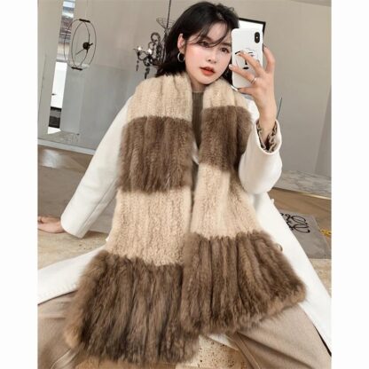 Купить Scarves 2021 High-End Plush Shawl Scarf Russian Women's Real Ladies Winter Natural Knitted