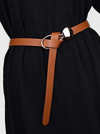 Купить Belts Ladies Black Camel Fine Waist Belt Designer Versatile Knotted Decoration Fashionable Sweater Dress Overcoat Strap