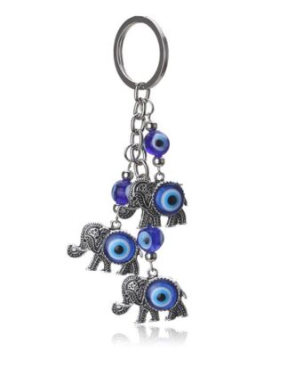 Купить Blue Eye Elephant keychain Lucky Elephants Pendant Key chain Devil's Eyes pendants Bag Car Keychains