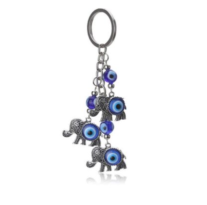 Купить Blue Eye Elephant keychain Lucky Elephants Pendant Key chain Devil's Eyes pendants Bag Car Keychains