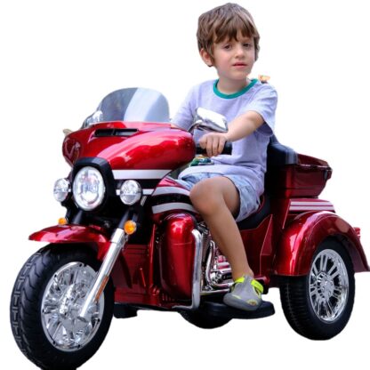 Купить Children's Electric Motorcycle Three-wheeled Tricycle Police Car Charging Stroller Baby Girl Boy Ride on E-Car for Kids