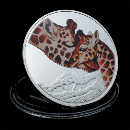 Купить 10pcs Non Magnetic Silver Plated GIraffe Mother Love Elizabeth II Queen Tuvalu Animal Cents Souvenirs Coin Medal Collectible Coins