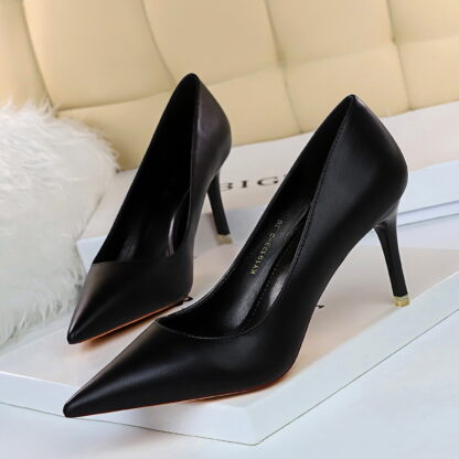 Купить Womens Designer Shoes Genuine Leather High Heels Shiny Stiletto Luxurys Dress Pointed Toe Strappy 10cm Metal Heel Red Bottom Heels 34-43 9511-17