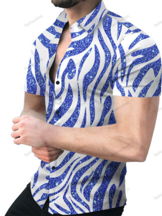 Купить mens camisa shirts clothing flower printing Blouse Hawaii Short Sleeve Summer Button Blouse Broadcloth Factory Supply lujo