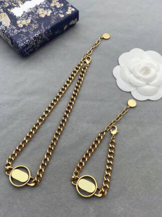 Купить Bracelet Necklace Suit for Man Woman Bracelets Fashion Necklaces Chain Brand Jewelry 3 Color