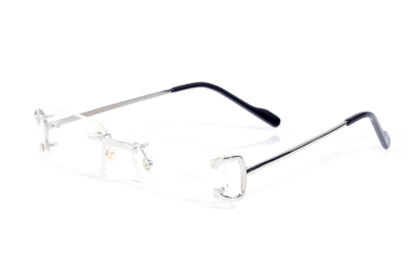 Купить Carti Frameless Men Sunglasses for Women Leopard Metal Sunglass Rimless Rectangle Prescription Glasses Anti-Blu-ray Discoloration Clear Optical Lens Eyeglasses