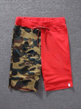 Купить Men's Pants Fashion Print Camouflage color stitching Teenager Summer Shorts Classic Streetwear Boys Sweatpants
