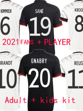 Купить Alemanha Soccer Jersey for Fans Player Version Home Away Black Adult Kids Kit KIMMICH Sane Kroos Gnabry Copa Europeia Football Shirt 2021