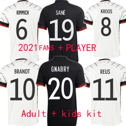 Купить Alemanha Soccer Jersey for Fans Player Version Home Away Black Adult Kids Kit KIMMICH Sane Kroos Gnabry Copa Europeia Football Shirt 2021