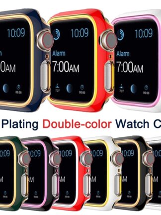 Купить For Apple Watch 6 Case 44mm 40mm 38mm 42mm Double-color Fashion Cover Thin Protective Bumper for iWatch Series SE/5/4/3/2 Shell