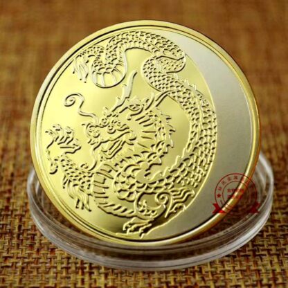 Купить 50pcs Non Magnetic Souvenir Coin Russian Double Headed Eagle Dragon Craft Gold Metal Plated Commemorative Badge Collection