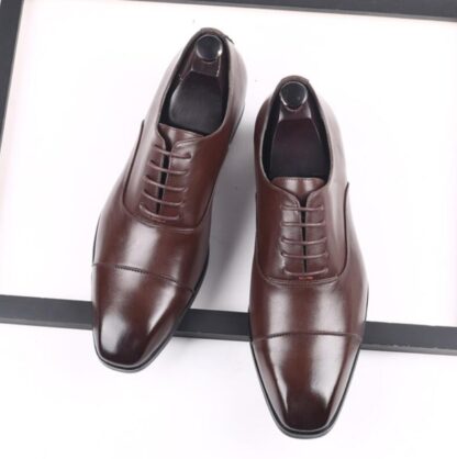 Купить 2022 Shoes Oxfords Office Business Wedding Black Male Brown Pointed Men's Set-Of-Feet