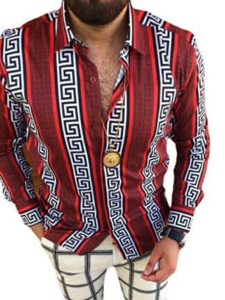 Купить plus size 3XL mans autumn blusa casual shirt printed long sleeve bluse fashion spring blouse mens Cardigan Hawaiian shirts