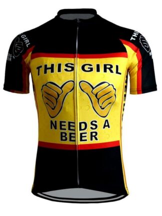 Купить 2021 Retro This Girl Needs A Beer Summer Cycling Short sleeve Jersey