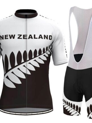 Купить 2021 Retro Zealand Cycling Jersey And Bib Shorts White