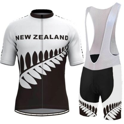 Купить 2021 Retro Zealand Cycling Jersey And Bib Shorts White