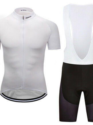 Купить 2021 Mens Cycling Plain White Jersey Bib Shorts Kits Bike Short Shirt Brace Pants Set