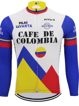 Купить 2021 Thermal Cafe de Colombia Retro Cycling Jersey (with Fleece Option)