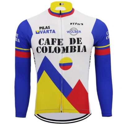 Купить 2021 Thermal Cafe de Colombia Retro Cycling Jersey (with Fleece Option)