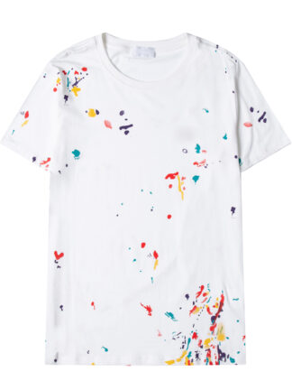 Купить Fashion Casual Cotton Men T Shirts Color Printing Summer Short Sleeved Tees Shirt