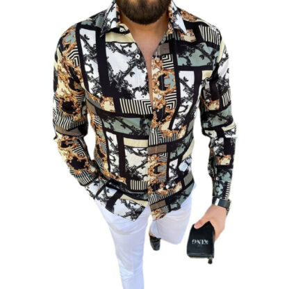 Купить Bohemian Chemisier Clothes style men's print shirt long sleeve fashion XXXL top Blusa Pattern Blouses