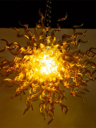 Купить Art Deco Hanging Lamps 32Inches LED Pendant Light 100% Handmade Blown Glass Chandeliers for Bedroom