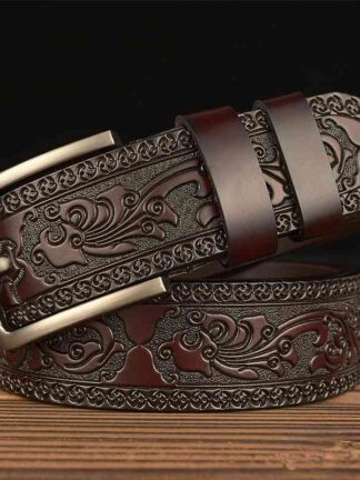 Купить New fashion leisure needle buckle real personalized carved men's leather belt