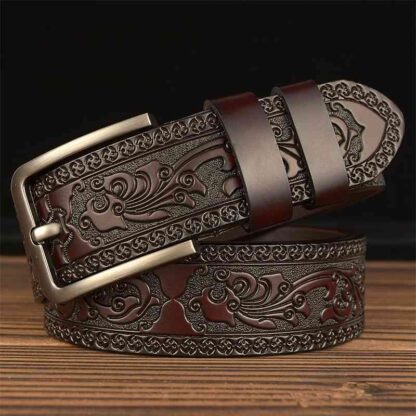 Купить New fashion leisure needle buckle real personalized carved men's leather belt