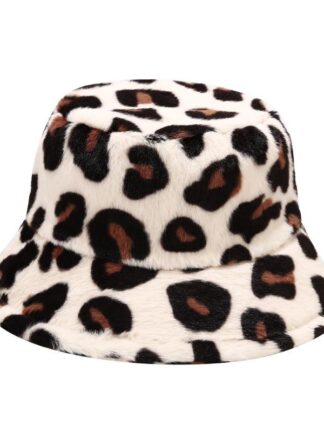Купить 9 Color Camel Leopard Fishing Caps Panama Bob Fisherman Gorros Warm Soft Faux Fur Winter Bucket Hat For Women Ladies