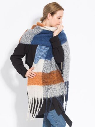 Купить Scarves European & American Winter Scarf Women's Cashmere Plaid Tassel Knitted Wool Factory Customization