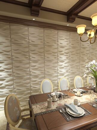 Купить Art3d 50x50cm 3D Wall Panels PVC Matt White Wavy Design Soundproof for Living Room Bedroom (Pack of 12 Tiles)