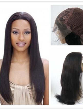 Купить Full Lace Wigs Ombre Color Black with Blonde Brazilian Hair Full Handtied Adjustable Lace Cap Free Style